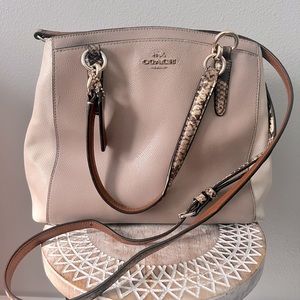 Coach cream & tan crossbody bag